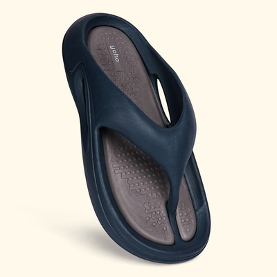 yoho Men Flip Flops(Navy , 8)