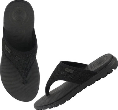 Neoz Women Levirex Lightweight with Arch Support Durable Anti-Skid & Stylish Dailywear| Slippers(Black , 7)