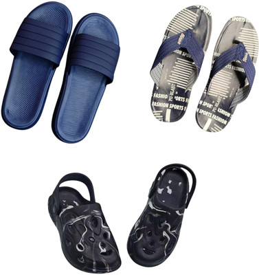 BLIBBERS Men Slippers(Blue, Blue, Black , 9)