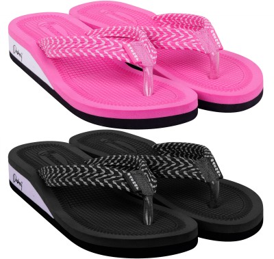 Dashny Women EXTRA SOFT HEEL Ortho Care Orthopaedic Comfort Slippers For Women & Girls Flip Flops(Black, Pink, White 3)