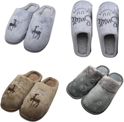 Mahi Enterprises Men Flip Flops(Grey, Grey, Beige, Grey , 9)