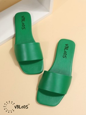 vblods Women Slides(Green , 9)