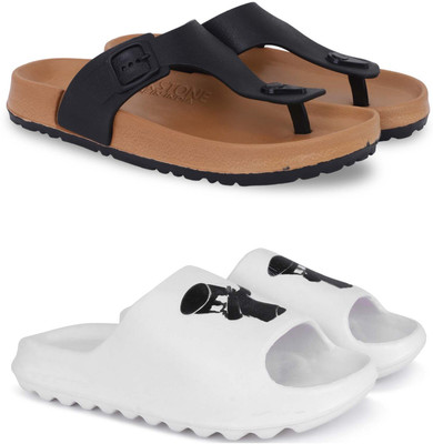 Pampy Angel Men Slippers(Beige, White , 10)