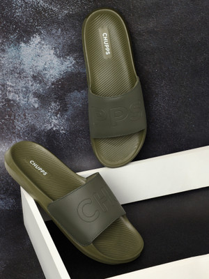 Chupps Men Pure OLIVE Women's Comfortable Slides & Flip Flop Slides(Olive , 10)
