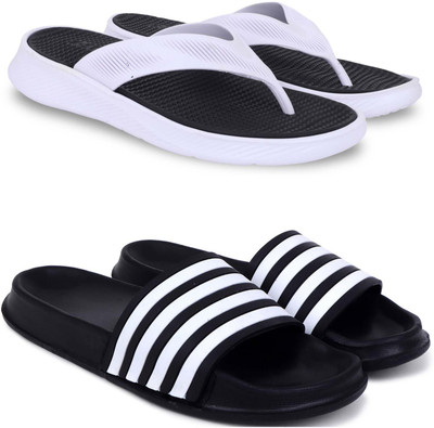 Pampy Angel Men Slippers(Black, Black , 8)