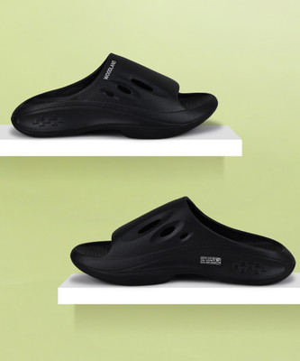 WOODLAND Men Slides(Black , 7)