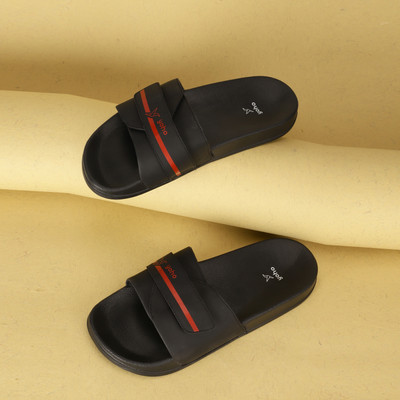 yoho Men Drystep Slides For Men | Water-Friendly | Lightweight And Comfortable Stylish Slides(Black , 8)