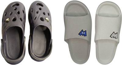 BLIBBERS Men Slides(Black, Grey , 9)