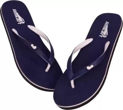 NISTHA Women Flip Flops(Navy, Blue , 8)