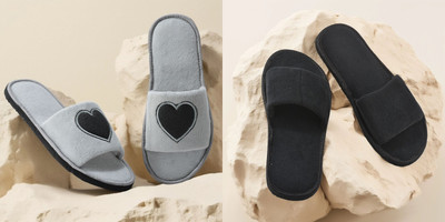 Y key Women Flip Flops(Black, Grey , 6)