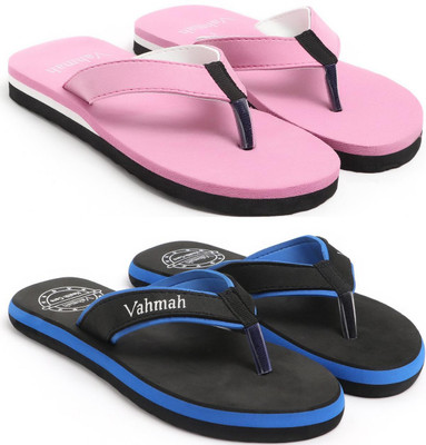 VAHMAH Women Slippers(Pink, Blue , 8)