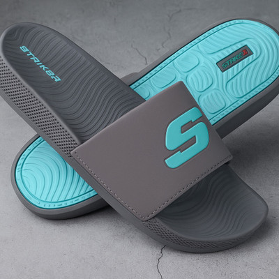 STRIKER Men Slides(Grey , 8)
