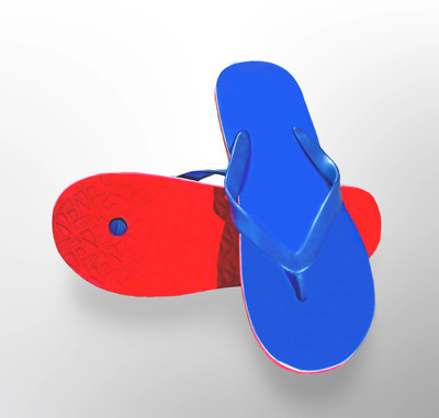 Spirosoul Men Flip Flops(Blue, Red, White , 6)