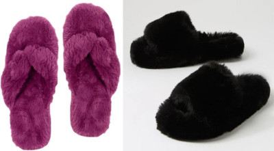 rexizone Women Slides(Black, Purple , 6)