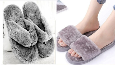 rexizone Women Slides(Grey, Grey , 7)
