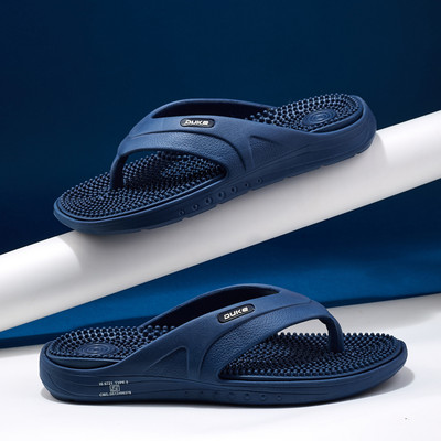 DUKE Men Flip Flops(Navy , 10)