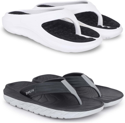 Pampy Angel Men Slippers(White, Black , 8)