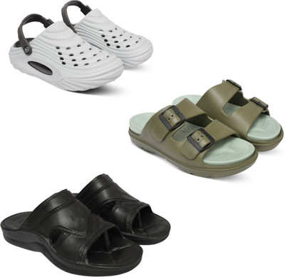 Acorn Men Slides(White, Olive, Black , 7)
