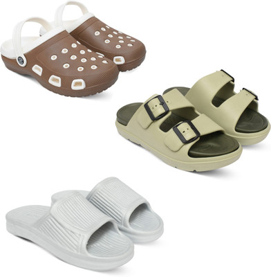 Acorn Men Slides(Brown, Beige, White , 9)