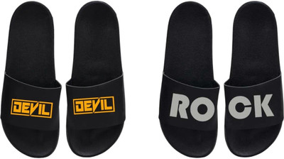 nvisan Men Slides(Orange, Grey, Black , 7)