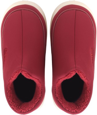 Cassiey Comfortable Indoor/Outdoor Winter Slip on Shoes |Womens Winter Fur Shoes Casuals For Women(Maroon , 7)