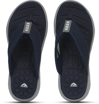 Adda Men Flip Flops(Navy, Grey , 8)