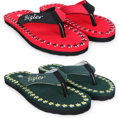 BIZLER Women Soft Ortho Slippers | Lightweight, Non-Slip & Stylish Daily Wear Slippers(Multicolor , 6)