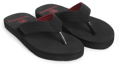 Footspring Men Slippers(Black , 8)