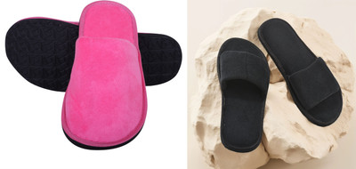 Y key Women Flip Flops(Pink, Black , 6)