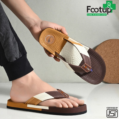 Footup Men Newly launch Soft Comfortable Ortho Diabetic Lightweight Antiskid Slippers Slippers(Brown , 9)