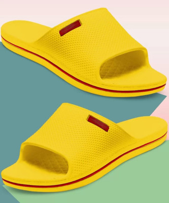 TREKIST Men Flip Flops(Yellow , 6)