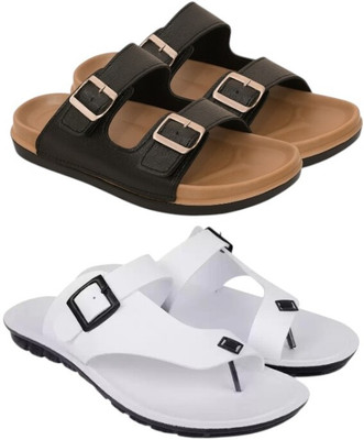 Trendmode Men Slippers(Brown, White , 7)