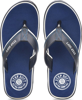 Stepsoft Men Flip Flops(Blue , 9)