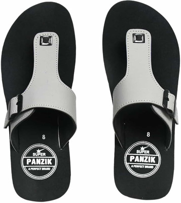 PANZIK Men Flip Flops(Grey , 9)