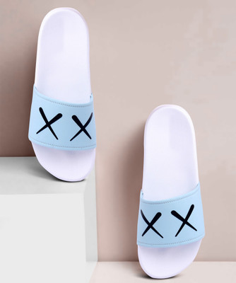 Shoe Mate Men Slides(Blue, White , 8)
