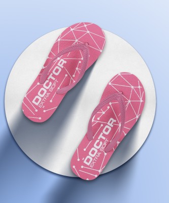 DOCTOR EXTRA SOFT Men DOCTOR EXTRA SOFT Women's Hawaii Slipper- Orthopaedic and Diabetic Comfort Ortho Care, Bathroom Rubber Flip-Flops and House Slipper for Ladies and Girl’s Slippers(Pink , 4)