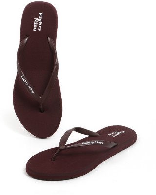 eighty nine Women Flip Flops(Maroon , 8)