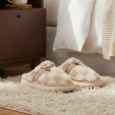 VRITRAZ Women Slippers(Beige , 8)