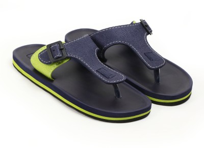 TOMSY CHOICE Men Flip Flops(Green, Navy , 7)