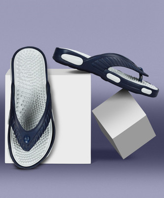 Paragon Men EVK3404G Lightweight Slippers For Men | Easy Wear Slip On | Comfortable Flip Flops(Blue, White , 9)