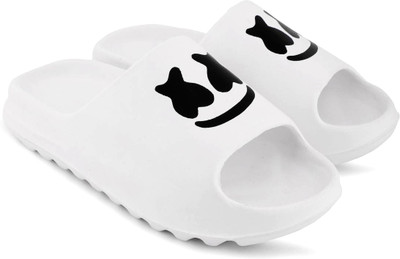 BeeOne Men Slides(White , 8)