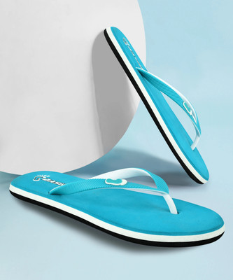 DASHNY Women Comfortable Soft Flip Flops For Slippers(Blue , 5)