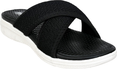 Cozy Wear Women Slippers(Black, White , 7)