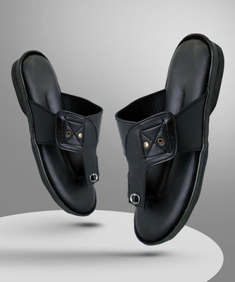 CALIBREL Men Slippers(Black , 9)