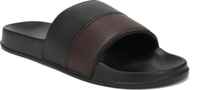 HUMMEL Men Slides(Black, Brown , 8)