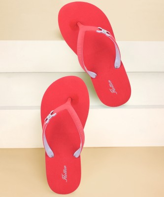 action Women Flip Flops(Red , 8)