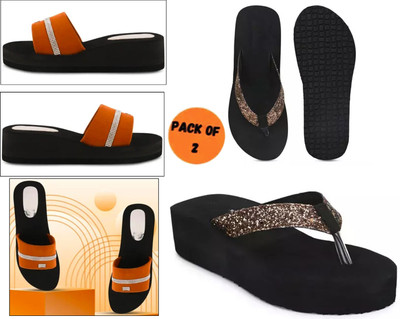 parasmisti Women Slippers(Black , 3)