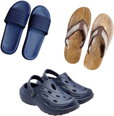 BLIBBERS Men Slippers(Blue, Brown, Navy , 9)
