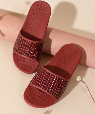 GOLDSTAR Women Slides(Maroon , 5)