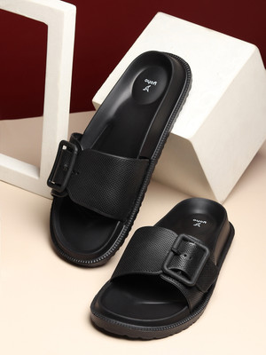 yoho Women Slides(Black , 4)